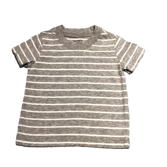 6-9 Boys Carter's Gray/White Stripe Tshirt