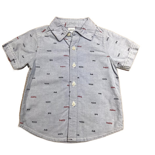 6-9 Boys Carter's Chambray Happy Little Guy Button Down Shirt