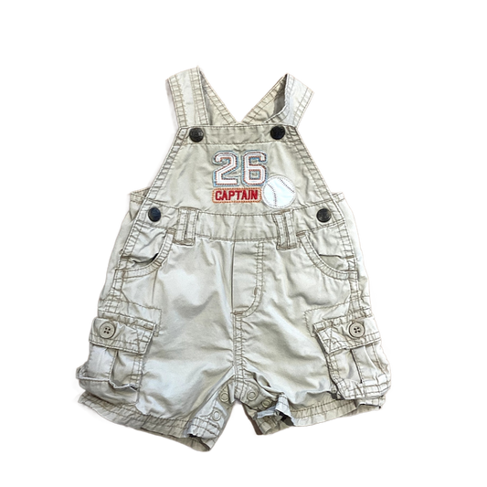0-3 Boys Children's Place Khaki Overalls with Baseball Decal