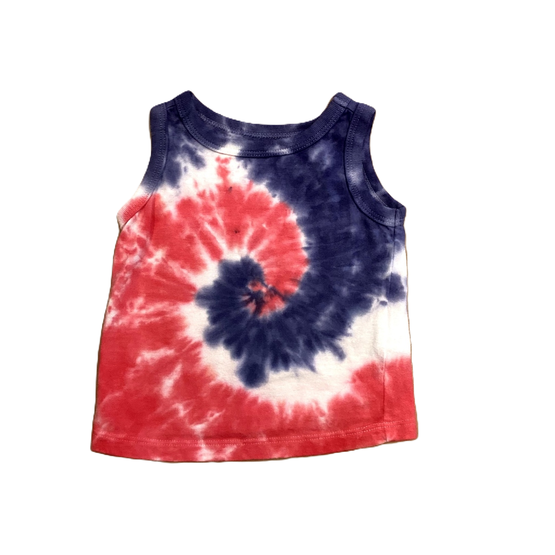 0-3 Boys Old Navy Red White and Blue Tie Dye Tank Top