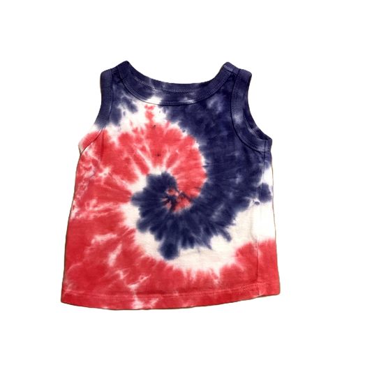 0-3 Boys Old Navy Red White and Blue Tie Dye Tank Top