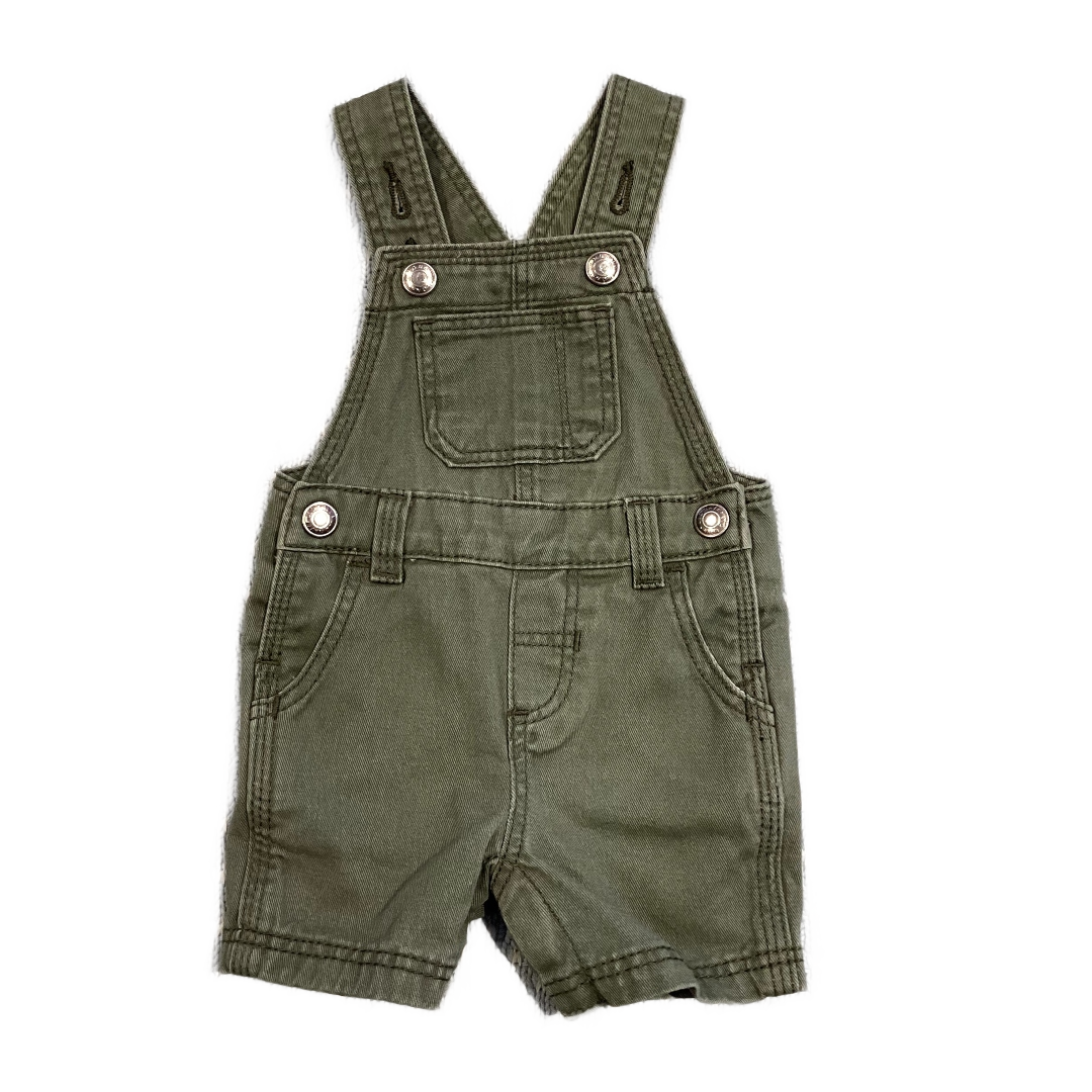 0-3 Boys Old Navy Sage Green Denim Overalls