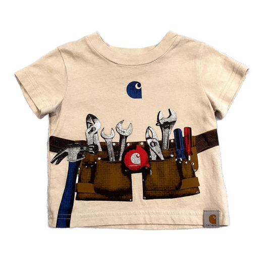 0-3 Boys Carhartt Tan T-Shirt with Fake Tool Belt