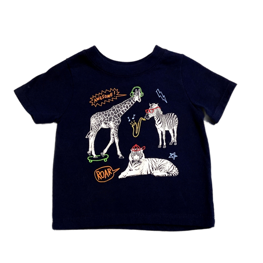 0-3 Boys Garanimals Navy Blue Zoo Animals T-Shirt