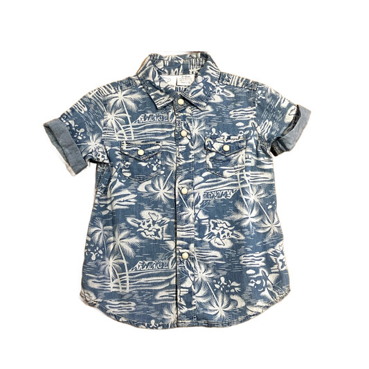 3-6 Boys Koala Kids Denim Tropical Printed Button Down