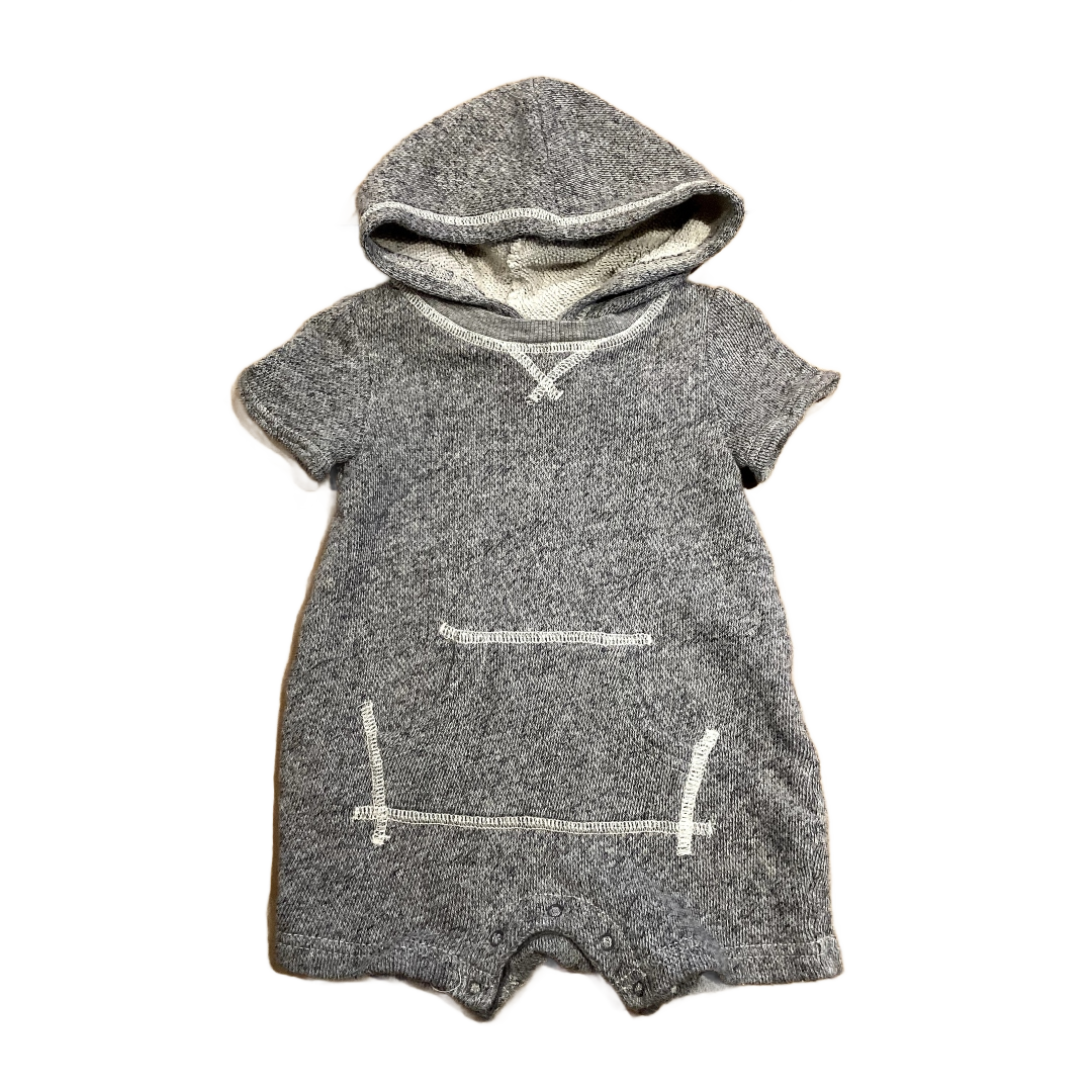 3-6 Boys Baby Gap Gray Terry Cloth Onesie with Hood