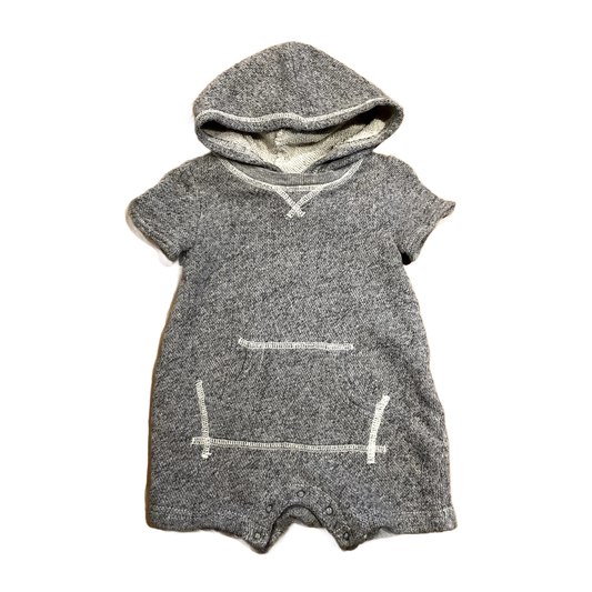 3-6 Boys Baby Gap Gray Terry Cloth Onesie with Hood