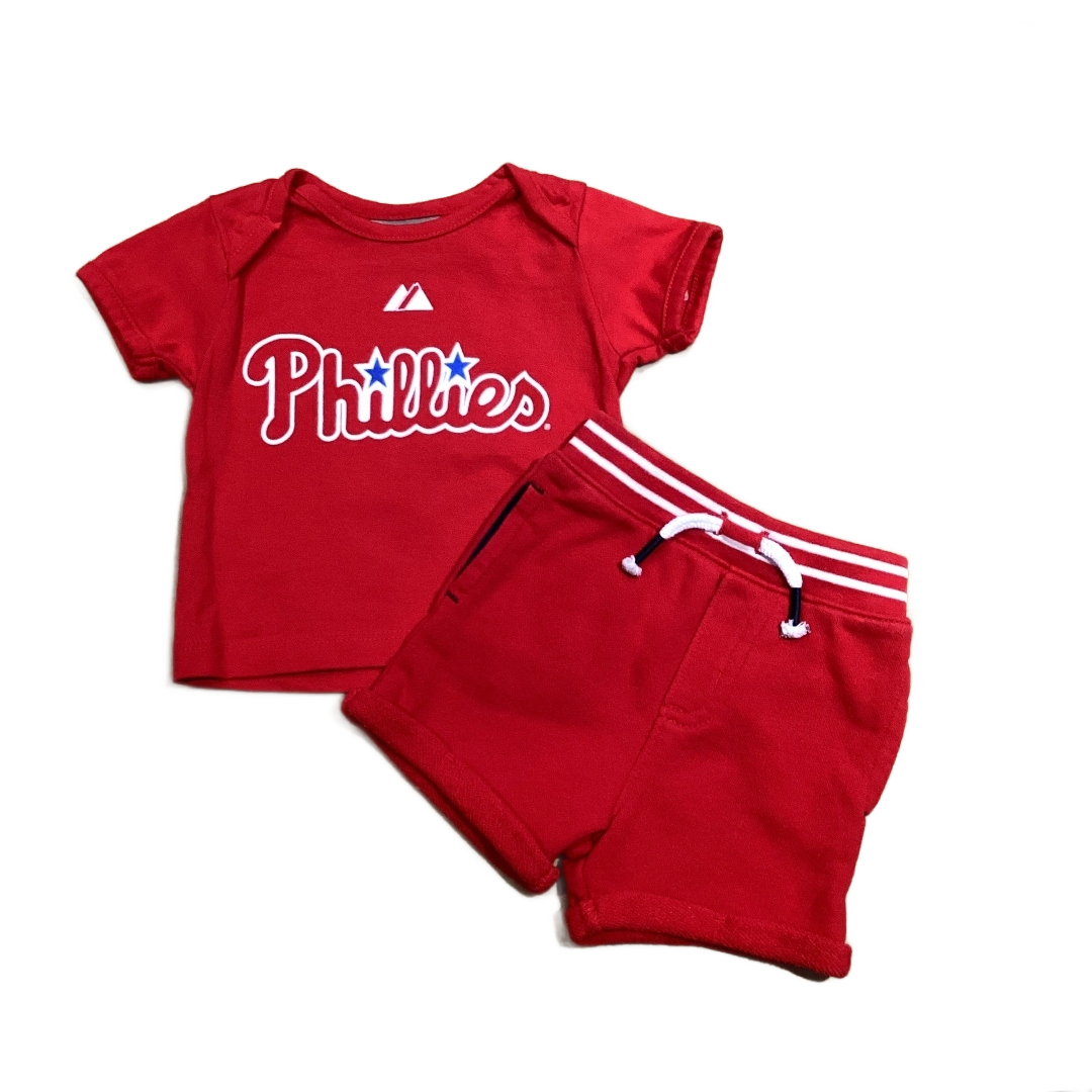 3-6 Boys Phillies #26 T-Shirt, Garanimals Red Stretchy Cloth Shorts