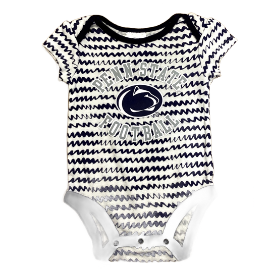 3-6 Boys Penn State Football Navy Blue and White Onesie