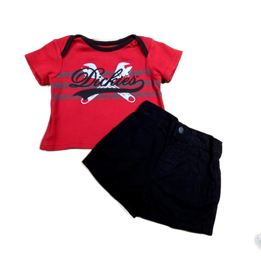 3-6 Boys Dickie's Red T-Shirt, Garanimals Shorts