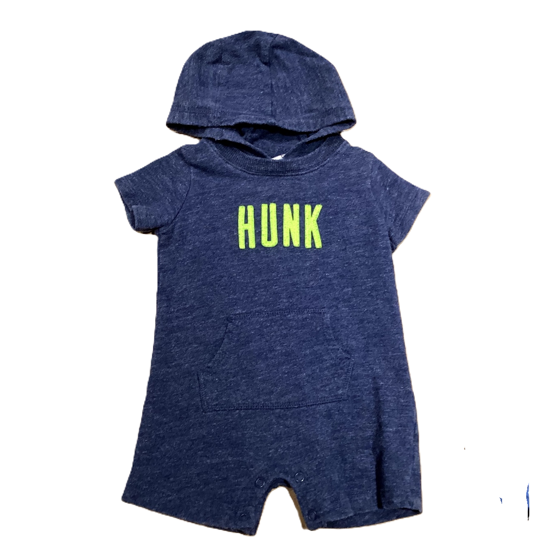 3-6 Boys Carter's Distressed Blue  Hunk Onesie with Hood 6