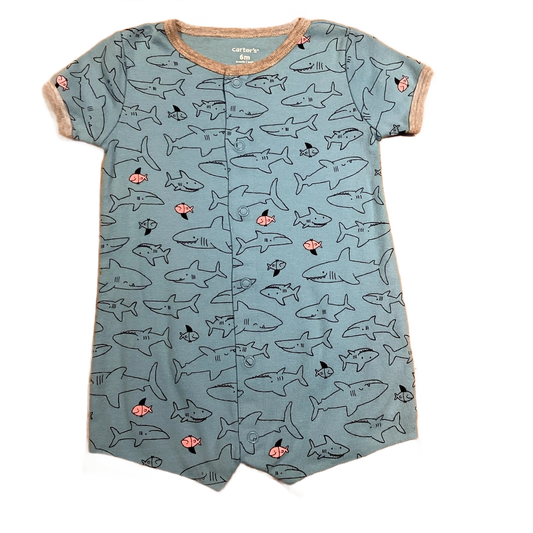 3-6 Boys Carter's Blue and Pink Shark Onesie