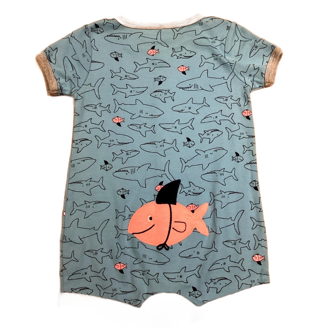 3-6 Boys Carter's Blue and Pink Shark Onesie