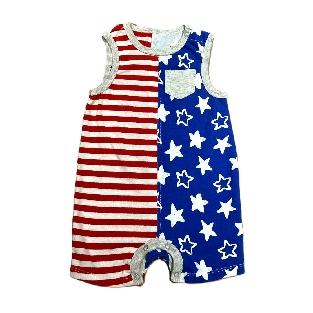 3-6 Boys Cat & Jack Red White and Blue Patterned Onesie