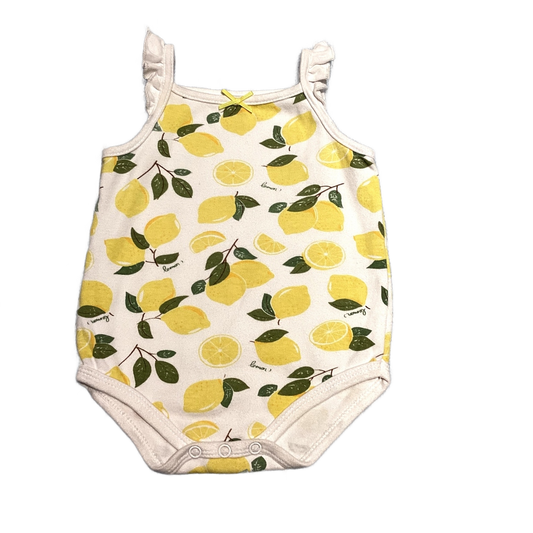 6-9 Girls HB White Sleeveless Onesie w/Lemons