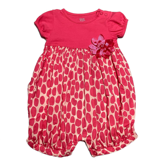 6-9 Girls Just One You Hot Pink Bubble w/Abstact Polka Dots