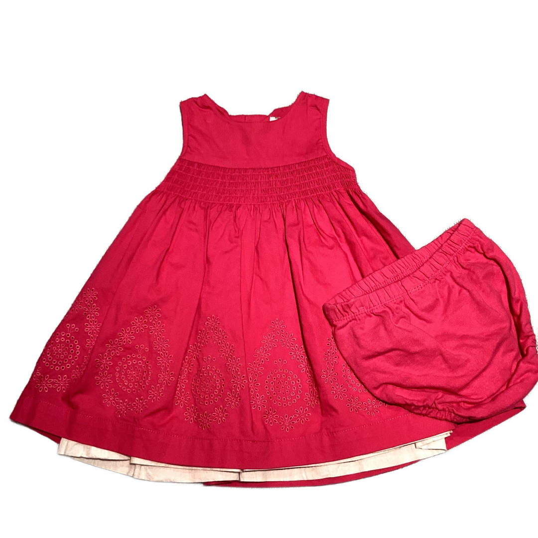 6-9 Girls Carter's Hot Pink Party Dress w/Embroidery