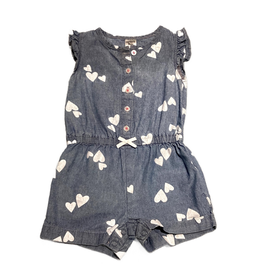 6-9 Girls Carter's Chambray Romper w/Hearts