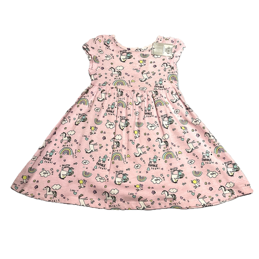 6-9 Girls Primark NWT Pink Unicorns and Rainbows Dress