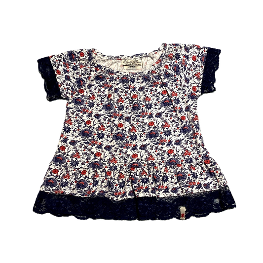 6-9 Girls Lucky Brand Red/White/Blue Shirt