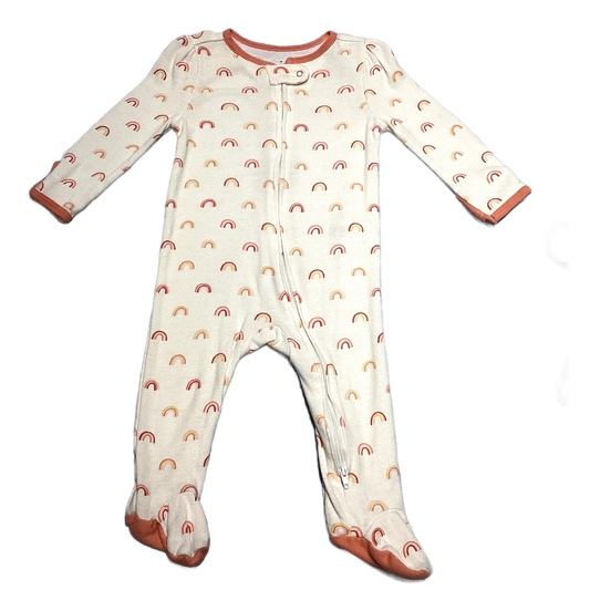 6-9 Girls Cloud Island Ivory/Melon Rainbow Sleeper