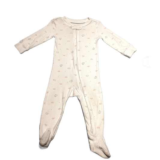 6-9 Girls Carter's White w/Bunnies and Clouds Sleeper