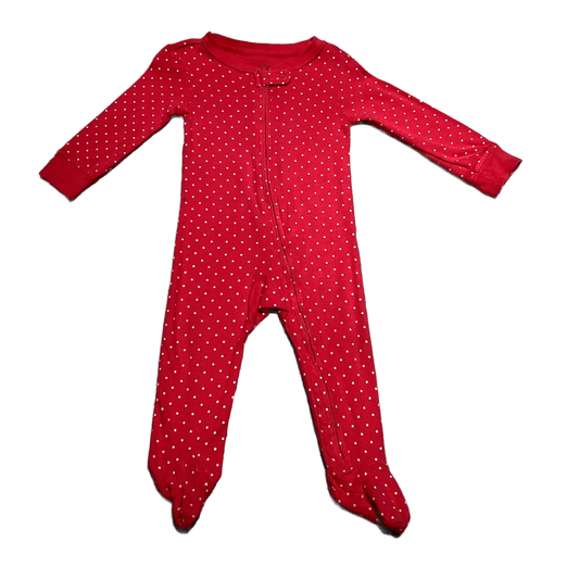 6-9 Girls Carter's Hot Pink w/Polka Dots Sleeper