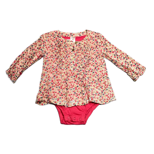 6-9 Girls Carter's Hot Pink/Blue Floral Blouse