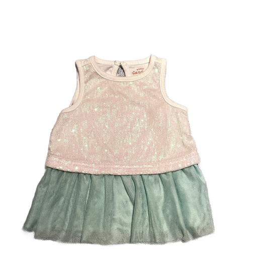 6-9 Girls Cat & Jack Aqua Sequin Dress