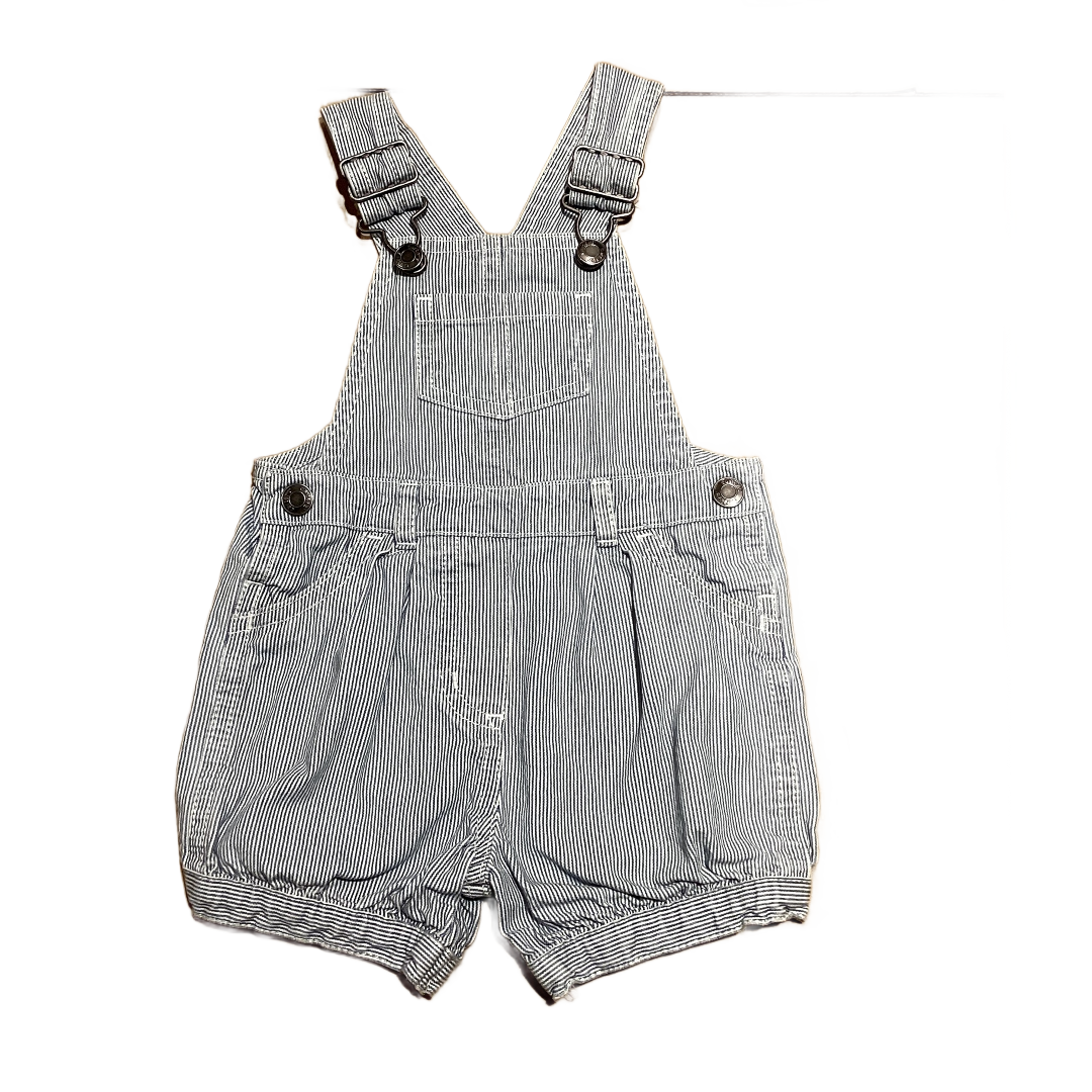 6-9 Girls Carter's White/Blue Pin Stripe Overalls