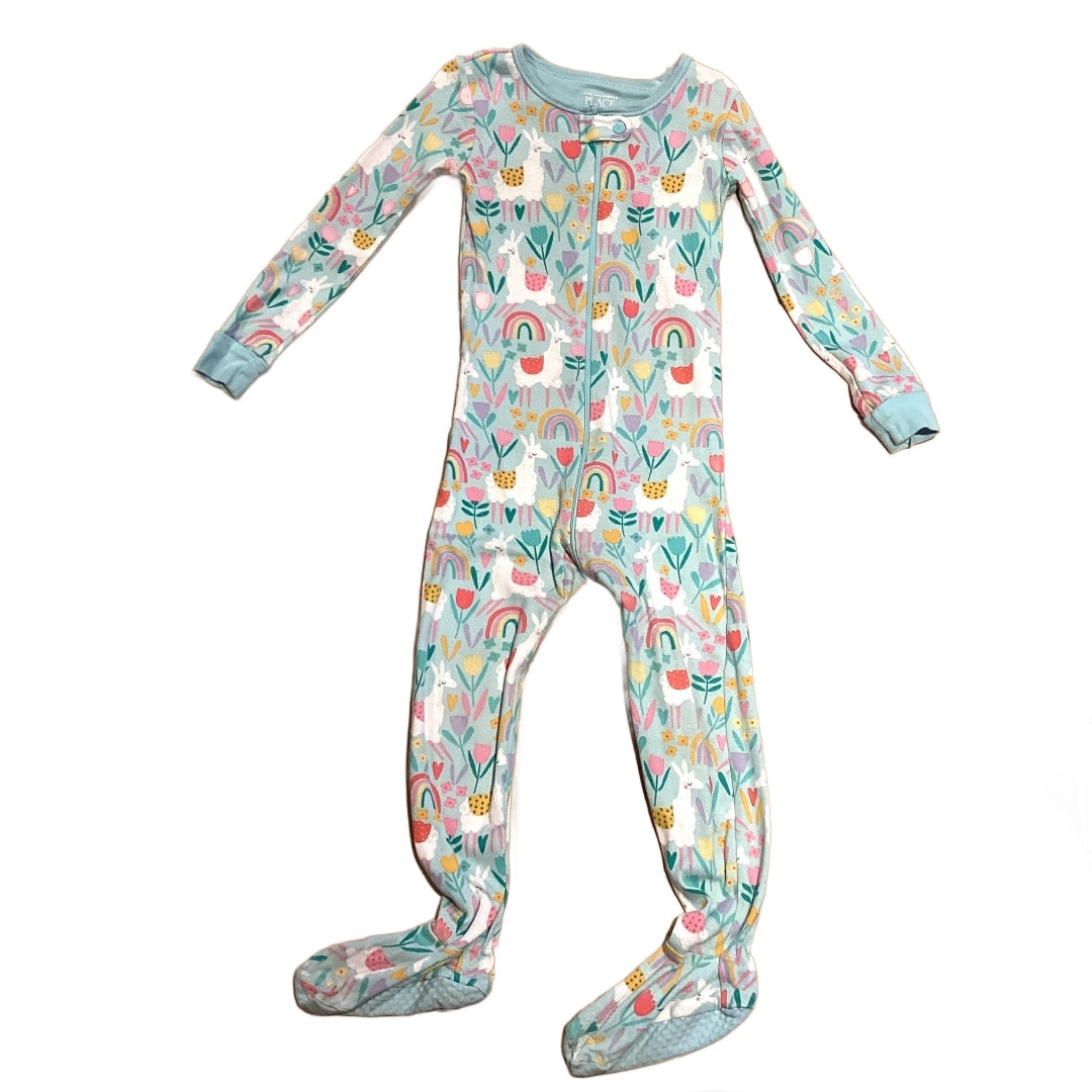 3T Girls Childrens Place Baby Blue Llama and Floral Sleeper