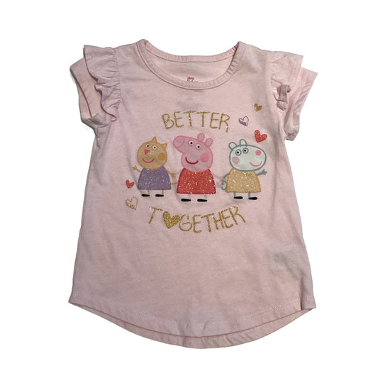 3T Girls Peppa Pig Baby Pink Better Together T-Shirt