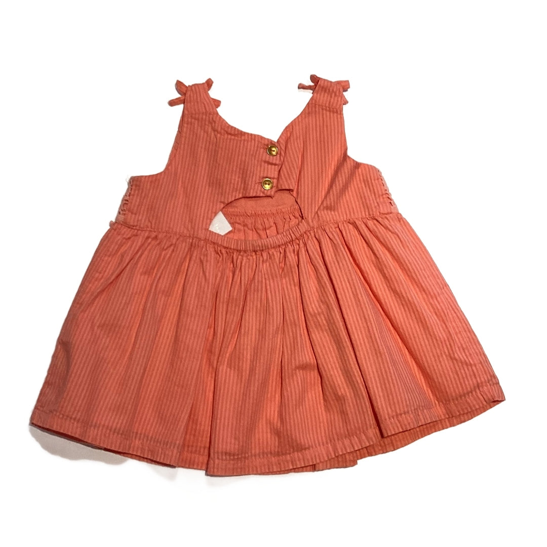 3T Girls Artisan NY Orange Tank Top with Lace Detail and Bows On Straps