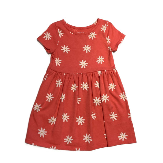3T Girls Cat & Jack Coral Dress with White Daisy Pattern