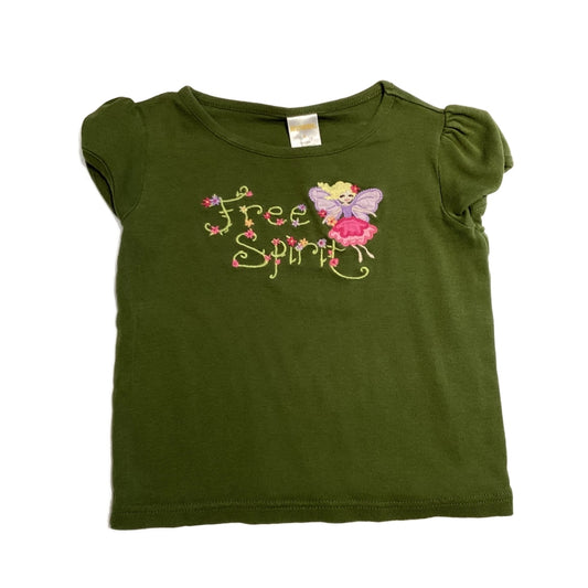 3T Girls Gymboree Army Green Free Spirit T-Shirt with Fairy