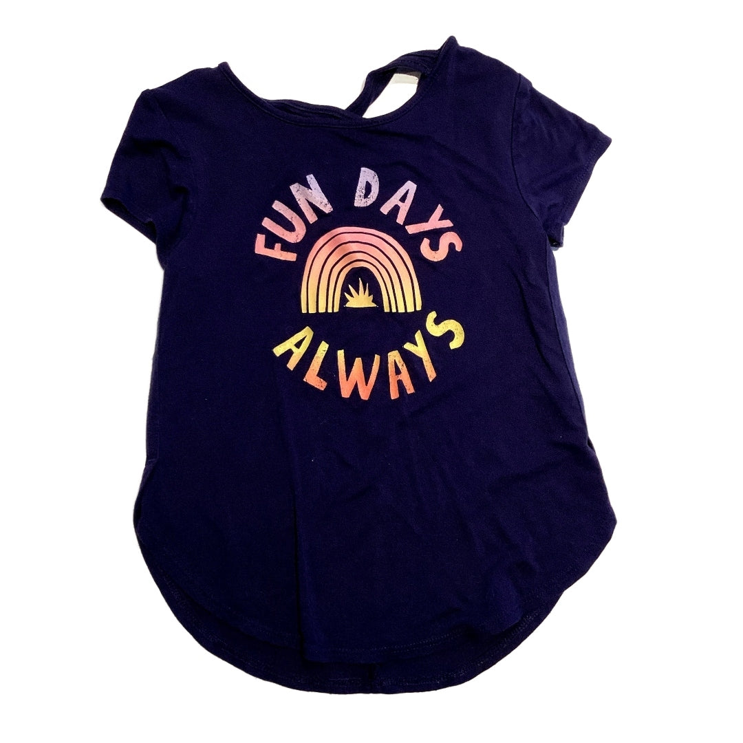 3T Girls Old Navy Navy Blue Fun Days Always T-Shirt with Crossed Back
