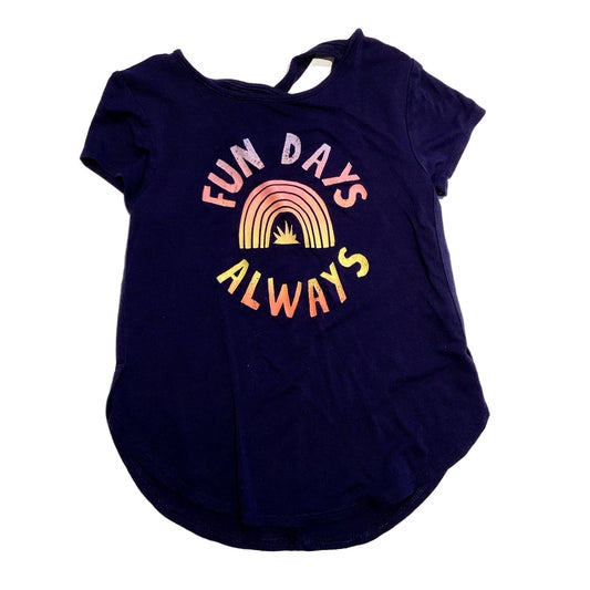 3T Girls Old Navy Navy Blue Fun Days Always T-Shirt with Crossed Back