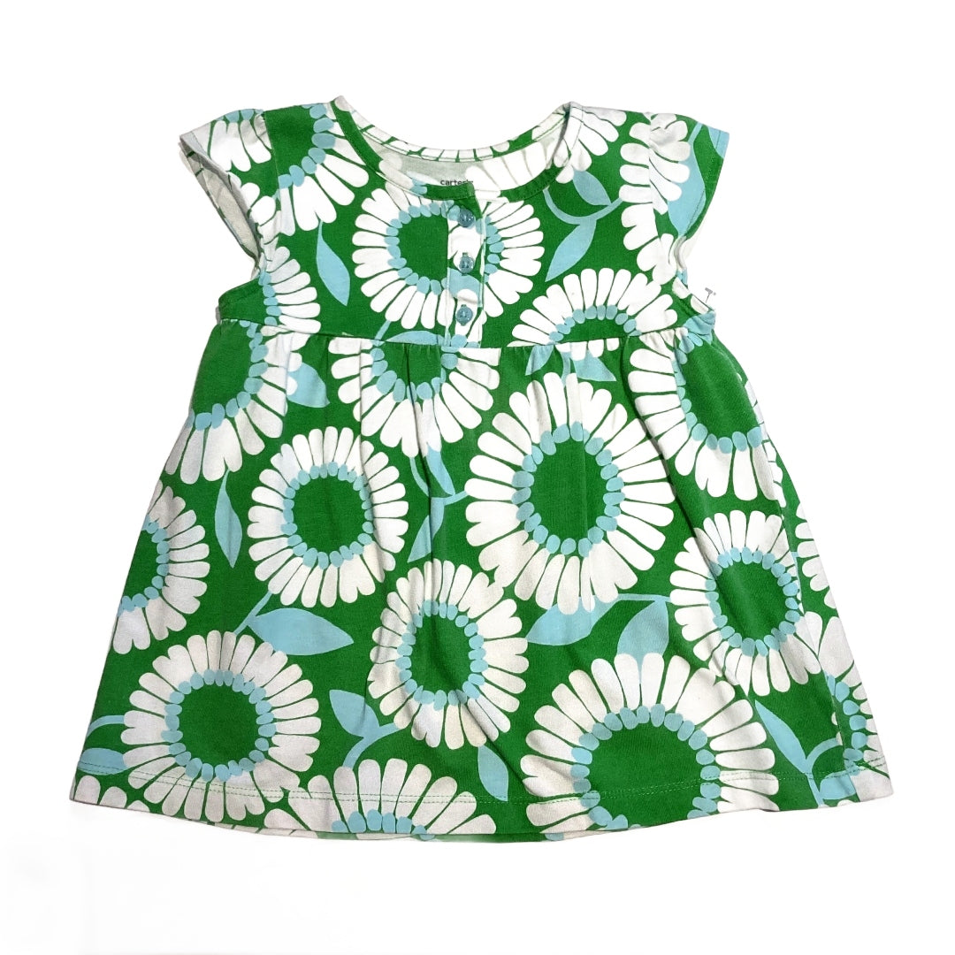3T Girls Carter's Green, Blue and White Floral Tunic