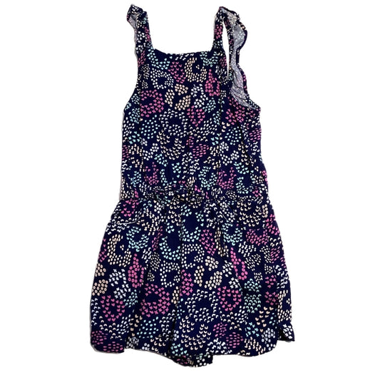 3T Girls Cat & Jack Navy Blue Multi-Colored Squiggly Patterned Romper