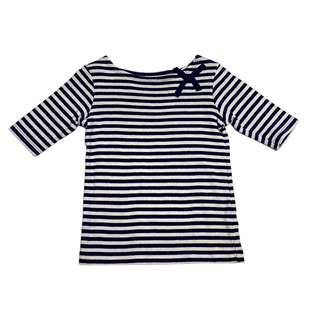 3T Girls Carter's Blue and White Striped Top with Bow On The Collar
