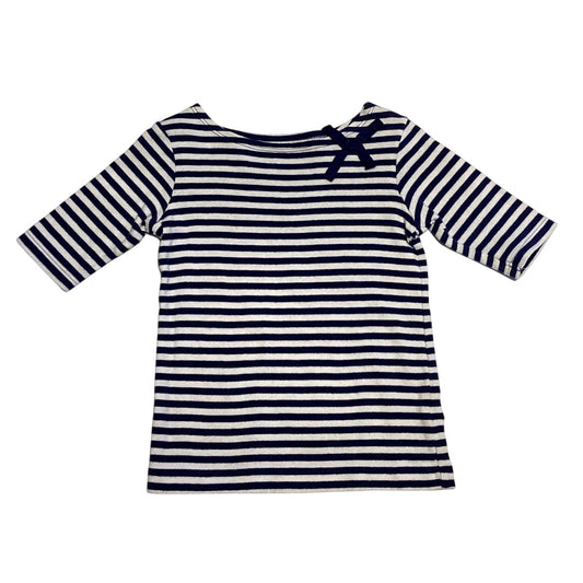 3T Girls Carter's Blue and White Striped Top with Bow On The Collar