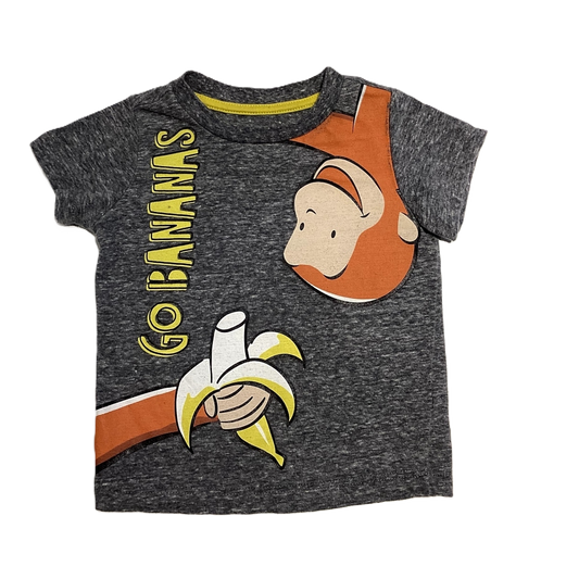 9-12 Boys Curious George Gray Go Bananas T-Shirt