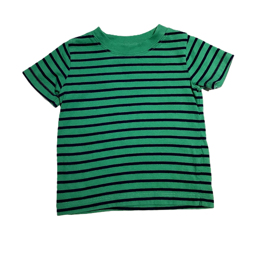 9-12 Boys Carter's Green and Navy Blue Striped T-Shirt