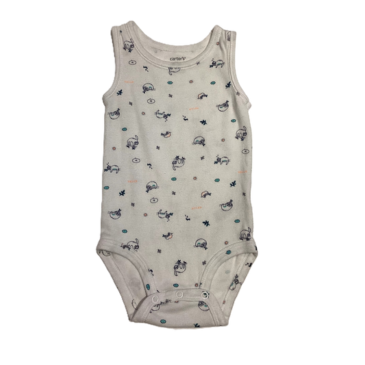 9-12 Boys Carter's White Sloth Tank Top Onesie