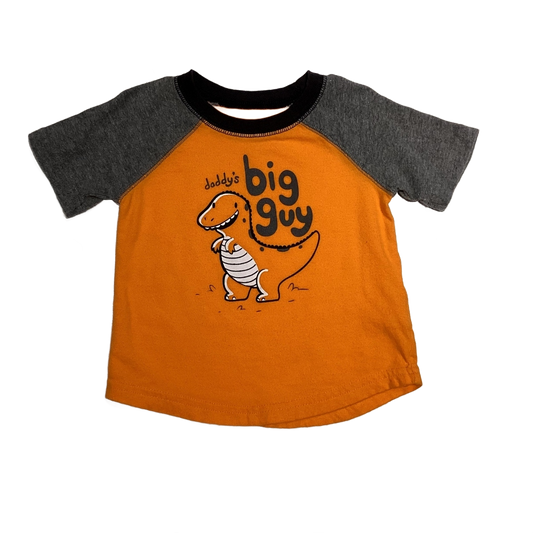 9-12 Boys Jumping Beans Orange and Gray Daddy's Big Guy Dinosaur T-Shirt
