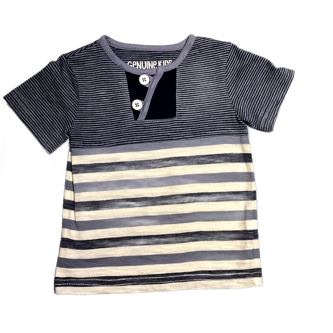 9-12 Boys Genuine Kids Blue and White Multi-Striped T-Shirt