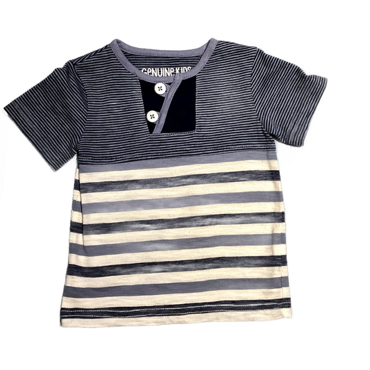 9-12 Boys Genuine Kids Blue and White Multi-Striped T-Shirt