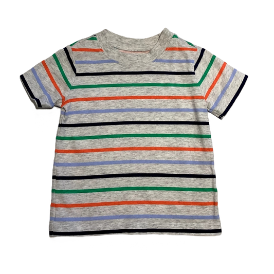 9-12 Boys Carter's Multi-Colored Striped Gray T-Shirt