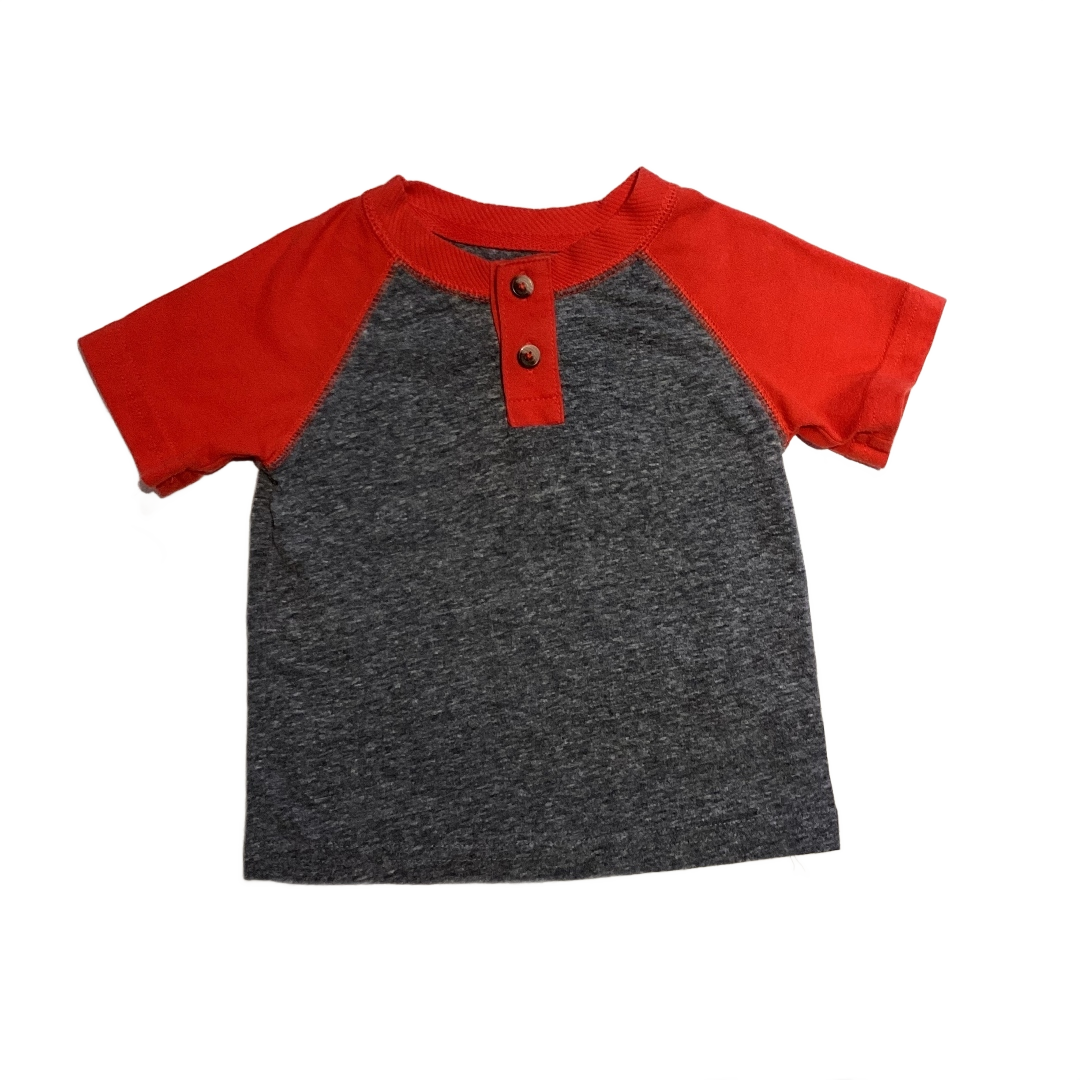 9-12 Boys Cherokee Red and Gray Baseball T-Shirt