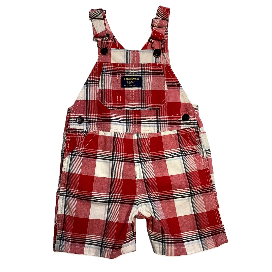 9-12 Boys Oshkosh B'Gosh Multi-Colored Plaid Overalls